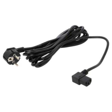 Cablu; 3x1mm2; CEE 7/7 (E/F) ştecăr în unghi,IEC C13 mamă 90°