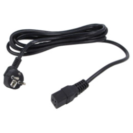 Cablu; 3x1,5mm2; CEE 7/7 (E/F) ştecăr în unghi,IEC C19 mamă