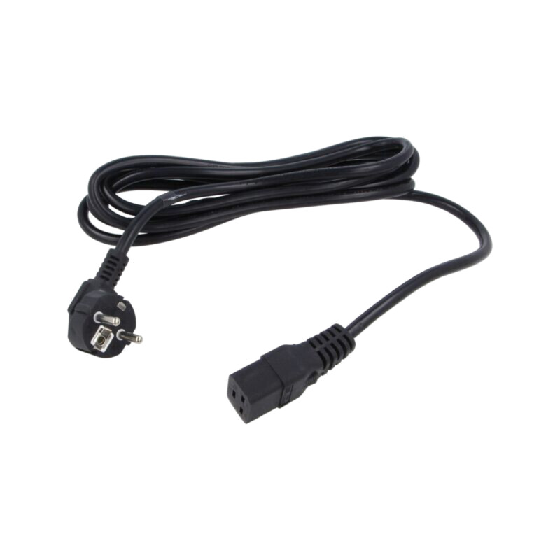 Cablu; 3x1,5mm2; CEE 7/7 (E/F) ştecăr în unghi,IEC C19 mamă