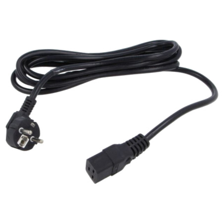 Cablu; 3x1,5mm2; CEE 7/7 (E/F) ştecăr în unghi,IEC C19 mamă