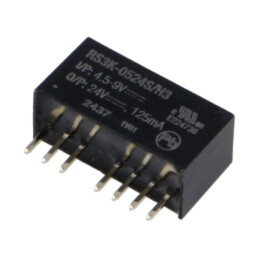 Convertor: DC/DC; 3W; Uintr: 4,5÷9VDC; Uieş: 24VDC; Iieş: 125mA; SIP8
