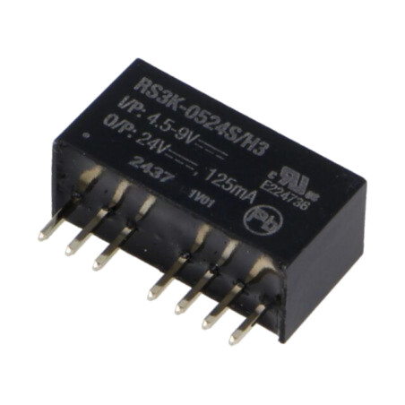Convertor: DC/DC; 3W; Uintr: 4,5÷9VDC; Uieş: 24VDC; Iieş: 125mA; SIP8