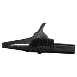 Bornă crocodil; 30A; neagră; Capacitate prindere: max.19mm; 1kV