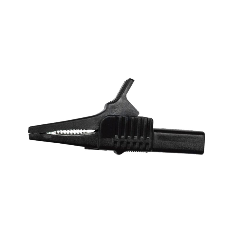 Bornă crocodil; 30A; neagră; Capacitate prindere: max.19mm; 1kV