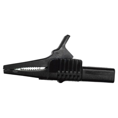 Bornă crocodil; 30A; neagră; Capacitate prindere: max.19mm; 1kV