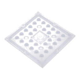 Lentilă LED; pătrată; plexiglass PMMA; transparentă; H: 9,5mm