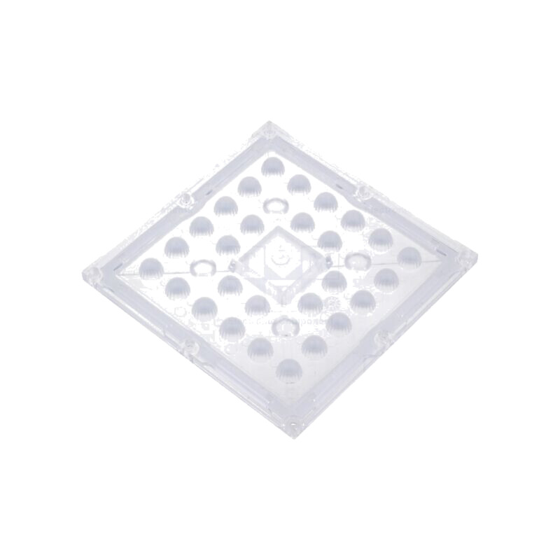 Lentilă LED; pătrată; plexiglass PMMA; transparentă; H: 9,5mm