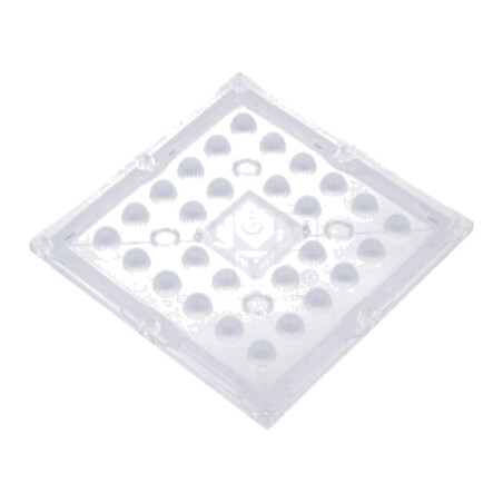 Lentilă LED; pătrată; plexiglass PMMA; transparentă; H: 9,5mm