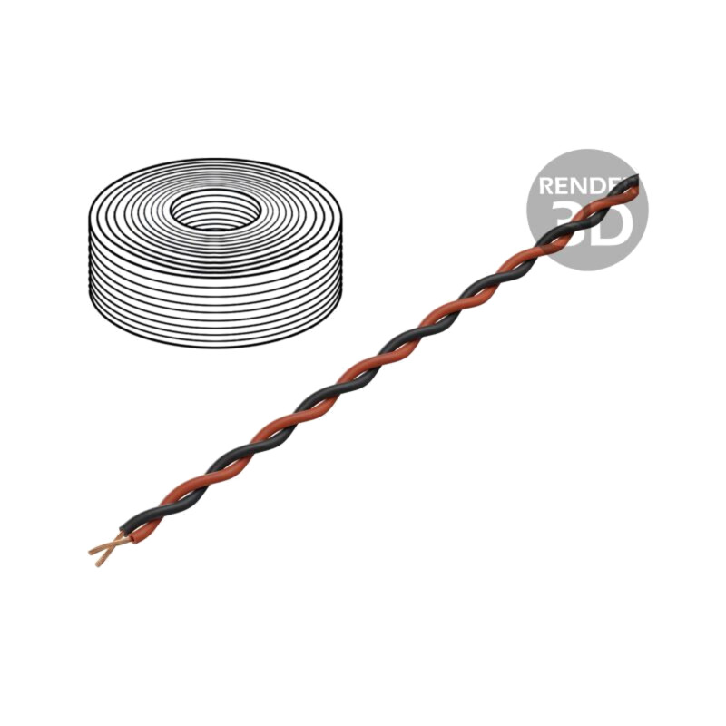 Cablu; LifY-Toy; 2x0,04mm2; 60V; 10m; Cu; litat; negru,roşu; Clasa: 5