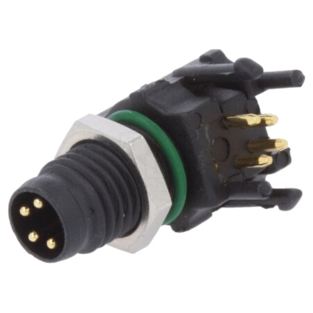 Conector: M8; tată; PIN: 4; în unghi 90°; pt.montare pe panou; 3A