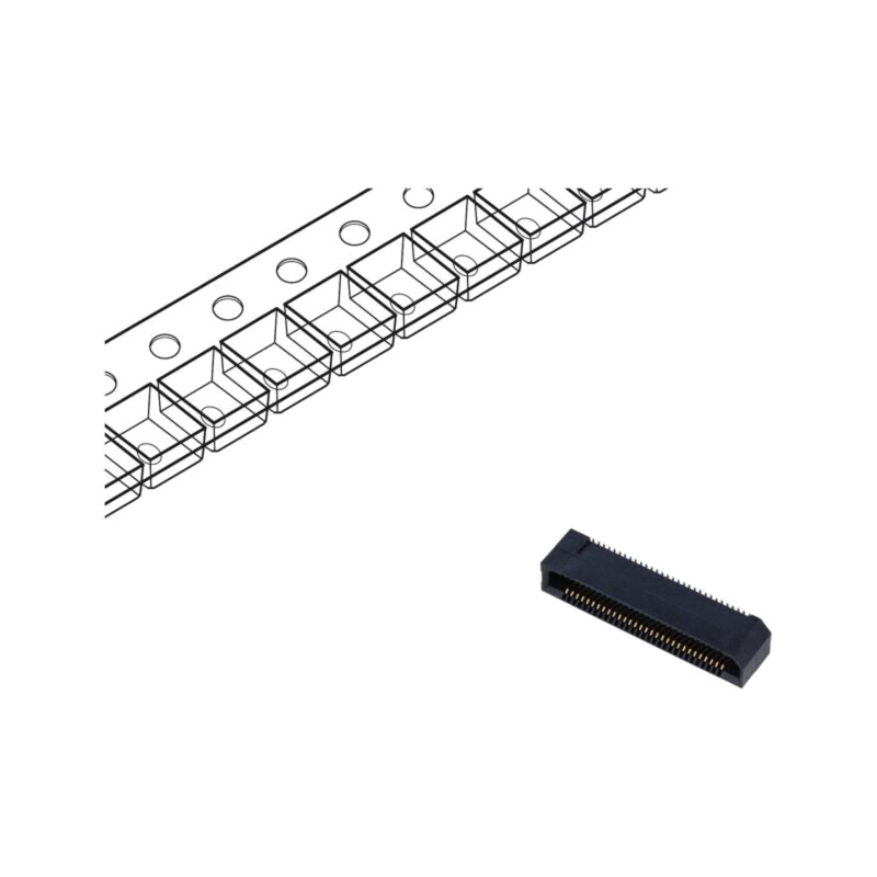 Conector: PCB-PCB; mamă; PIN: 60; 0,8mm; ERF8; aurit; SMT; soclu; 1,4A Conector: PCB-PCB; mamă; PIN: 60; 0,8mm; ERF8; aurit; SMT; soclu; 1,4A
