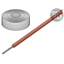 Cablu; SiF; 1x25mm2; litat; Cu; LSZH,silicon; roşu; -60÷180°C