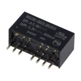 Convertor: DC/DC; 3W; Uintr: 4,5÷9VDC; Uieş: 3,3VDC; Iieş: 910mA