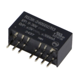 Convertor: DC/DC; 3W; Uintr: 9÷36VDC; Uieş: 5VDC; Uieş2: -5VDC; SIP8