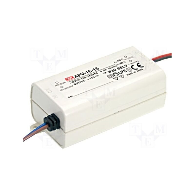 Alimentator: pulsatoriu; LED; 15W; 12VDC; 1,25A; 90÷264VAC; IP42
