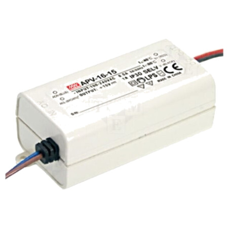 Alimentator: pulsatoriu; LED; 15W; 12VDC; 1,25A; 90÷264VAC; IP42