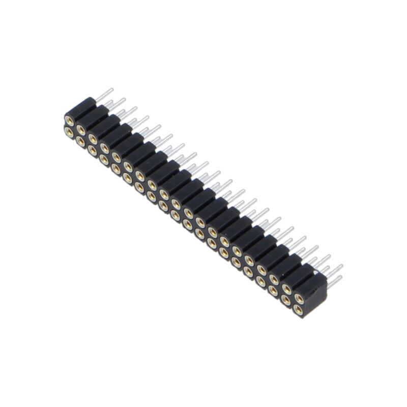 Conector: şiruri pini; soclu; mamă; PIN: 40; drept; 2mm; THT; 2x20