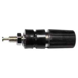 Conector: banană 4mm; soclu; 15A; 2,5kV; neagră; aurit; pe panou