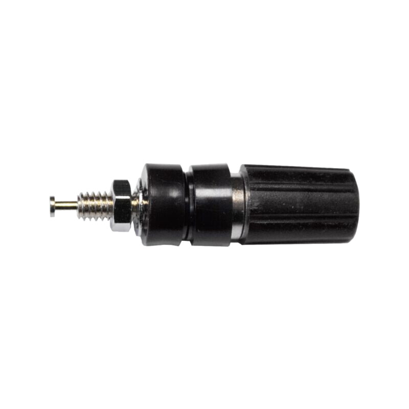 Conector: banană 4mm; soclu; 15A; 2,5kV; neagră; aurit; pe panou