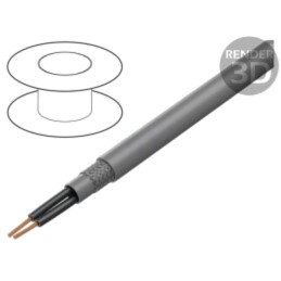 Cablu; OZ-602-CY; 2x2,5mm2; PVC; gri; 600V; CPR: fără clasificare