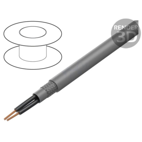 Cablu; OZ-602-CY; 2x2,5mm2; PVC; gri; 600V; CPR: fără clasificare