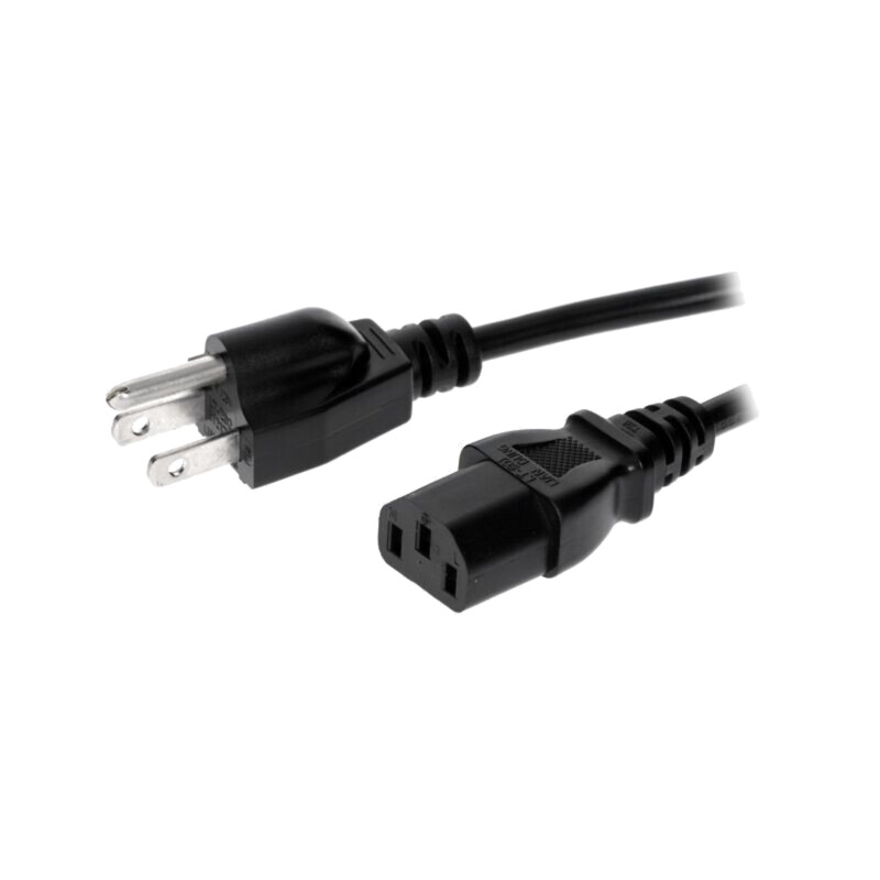 Cablu; 3x18AWG; IEC C13 mamă,NEMA 5-15 (B) mufă; PVC; 5m; negru