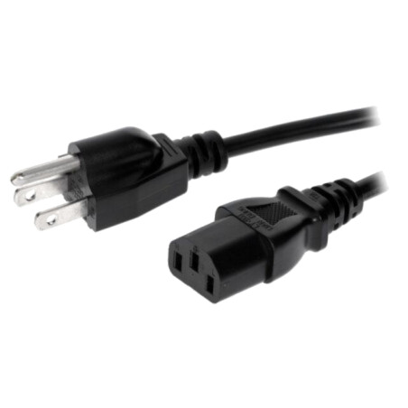 Cablu; 3x18AWG; IEC C13 mamă,NEMA 5-15 (B) mufă; PVC; 5m; negru