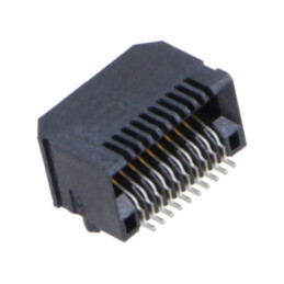Conector: de margine; PIN: 20; 0,8mm; aurit; SMT; pentru PCB