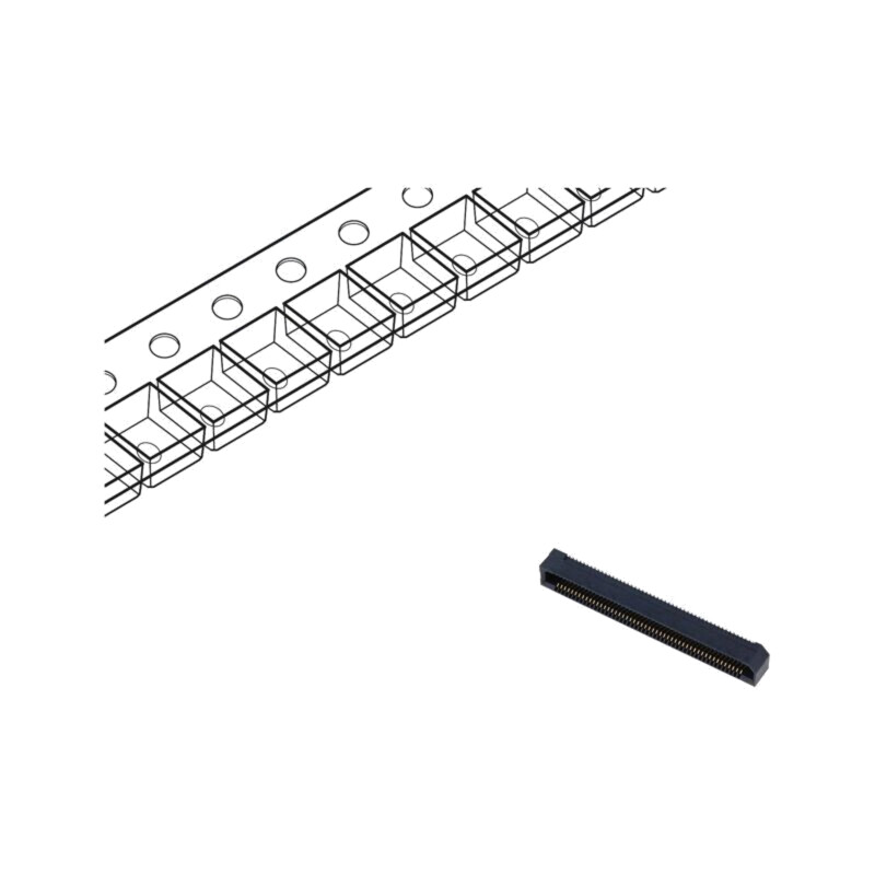 Conector: PCB-PCB; mamă; PIN: 100; 0,8mm; ERF8; aurit; SMT; soclu Conector: PCB-PCB; mamă; PIN: 100; 0,8mm; ERF8; aurit; SMT; soclu