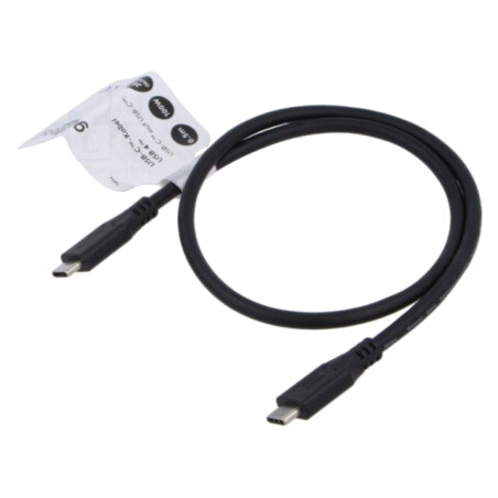 Cablu; USB 4.0; USB C mufă,din ambele părţi; 0,5m; negru; 20Gbps