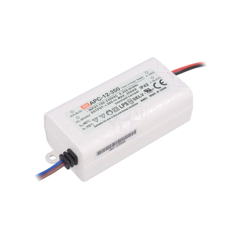 Alimentator: pulsatoriu; LED; 12,6W; 9÷36VDC; 350mA; 90÷264VAC