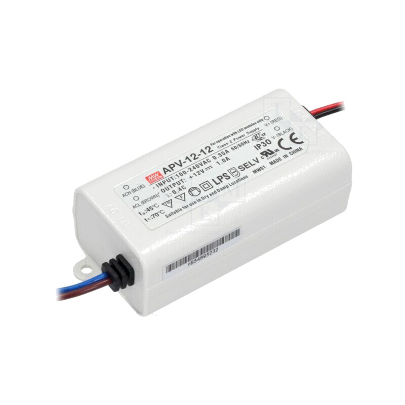 Alimentator: pulsatoriu; LED; 12W; 12VDC; 1A; 90÷264VAC; 127÷370VDC