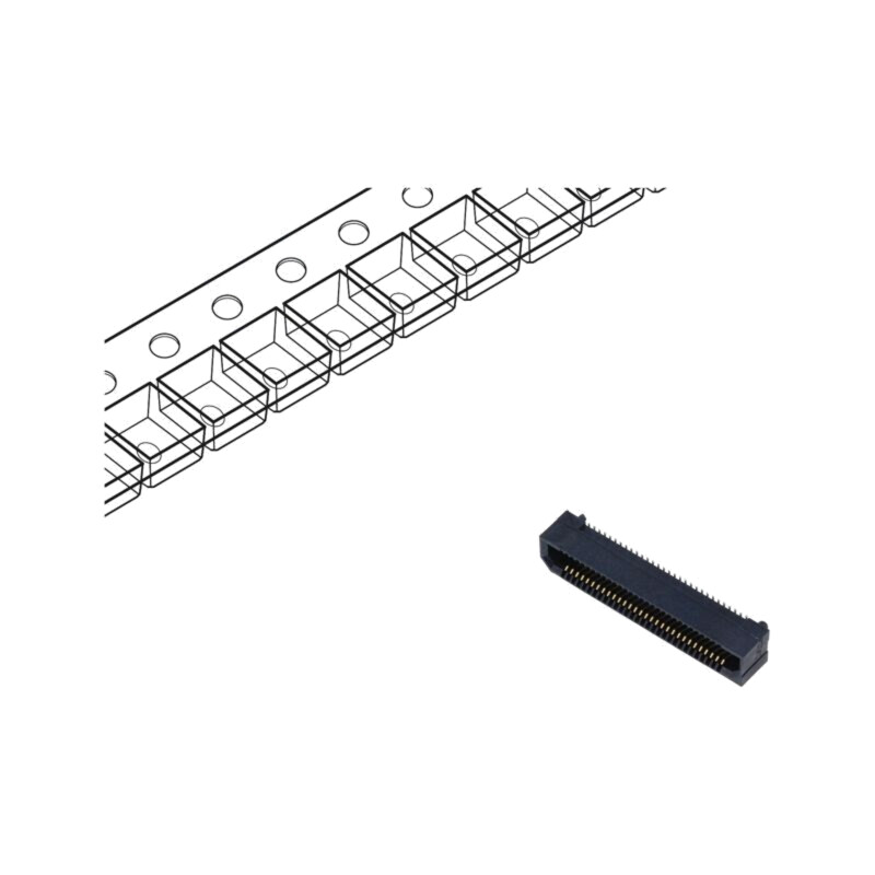 Conector: PCB-PCB; mamă; PIN: 60; 0,8mm; ERF8; aurit; SMT; soclu; 1,4A Conector: PCB-PCB; mamă; PIN: 60; 0,8mm; ERF8; aurit; SMT; soclu; 1,4A