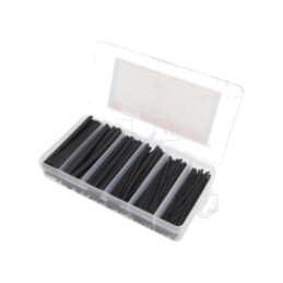 Set de manşoane termocontractabile; 2: 1; 100mm; neagră; 170buc.