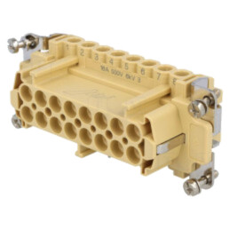 Conector: HDC; mamă; JEI; PIN: 16; 16+PE; dimensiune 77.27; 16A; 500V