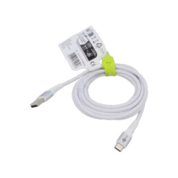 Cablu; USB 2.0; USB A mufă,USB C mufă; 2m; alb; 0,48Gbps; silicon