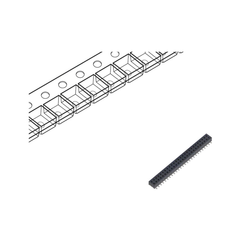 Conector: şiruri pini; mamă; PIN: 52; 1,27mm; aurit; SMT; soclu