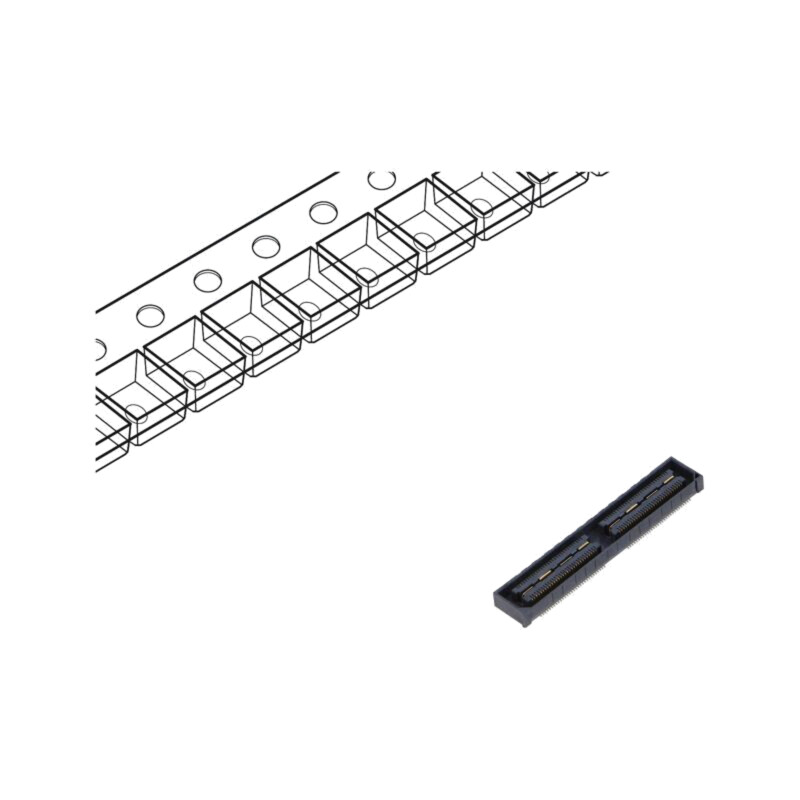 Conector: PCB-PCB; mamă; PIN: 120; 0,5mm; QSH; aurit; SMT; soclu; 2A