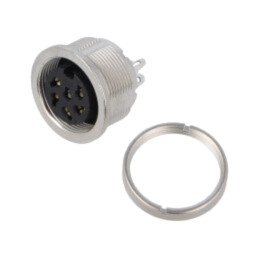Conector: M16; PIN: 6; IP67; soclu; mamă; 250V; 5A; lipire; 18AWG