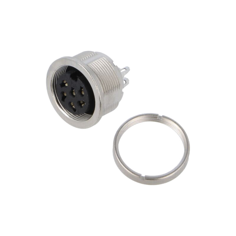 Conector: M16; PIN: 6; IP67; soclu; mamă; 250V; 5A; lipire; 18AWG Conector: M16; PIN: 6; IP67; soclu; mamă; 250V; 5A; lipire; 18AWG