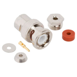 Conector: BNC; mufă; tată; drept; 50Ω; răsucire (clamp),crimpat