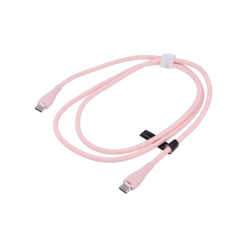 Cablu; USB 2.0; USB C mufă,din ambele părţi; nichelat; 1m; roz