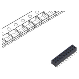 Conector: şiruri pini; mamă; PIN: 20; 2mm; aurit; SMT; soclu; rolă