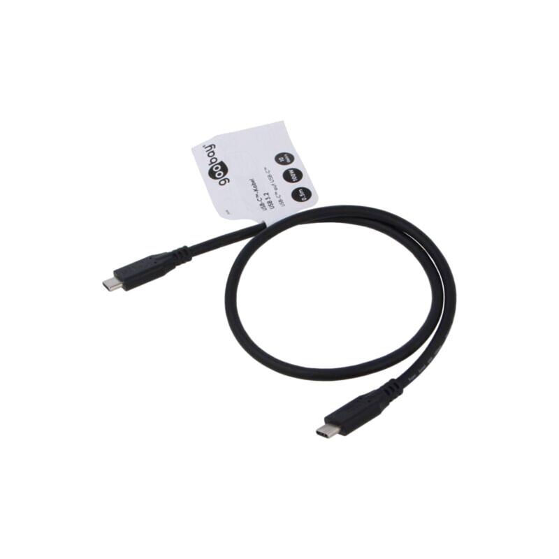 Cablu; USB 3.2; USB C mufă,din ambele părţi; 0,5m; negru; 10Gbps