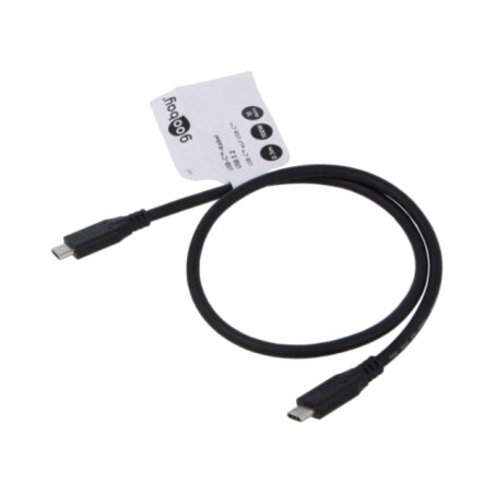 Cablu; USB 3.2; USB C mufă,din ambele părţi; 0,5m; negru; 10Gbps