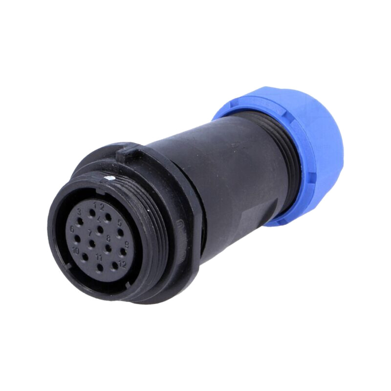 Mufă; SP21; mamă; PIN: 12; IP68; 7÷12mm; 5A; lipire; pe cablu; 400V