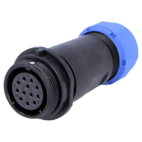 Mufă; SP21; mamă; PIN: 12; IP68; 7÷12mm; 5A; lipire; pe cablu; 400V