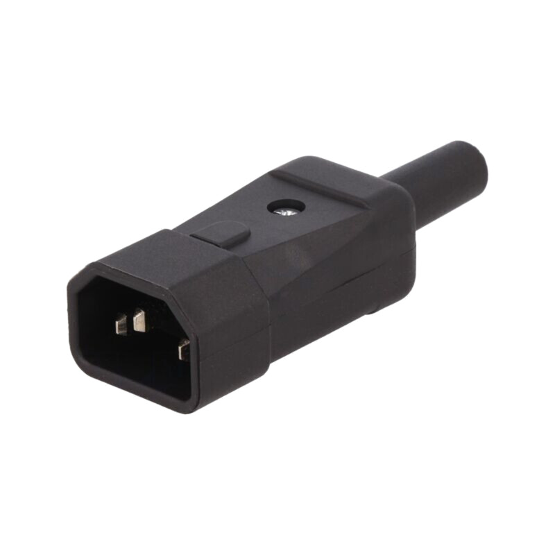 Conector: alimentare AC; mufă; tată; 10A; IEC 60320; C14 (E); drept