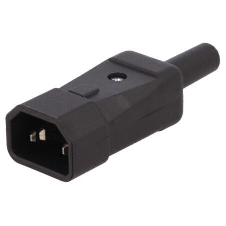 Conector: alimentare AC; mufă; tată; 10A; IEC 60320; C14 (E); drept