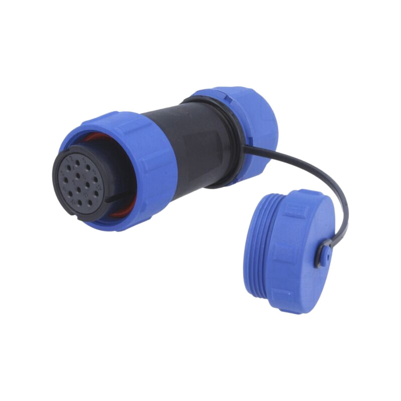 Mufă; SP21; mamă; PIN: 12; cu capac de protecţie; IP68; 7÷12mm; 5A